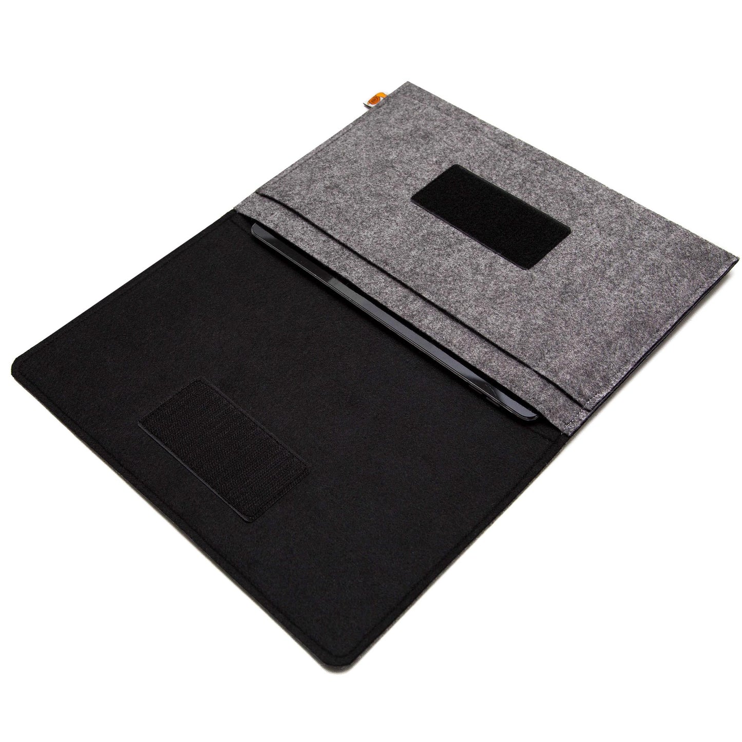 Premium Felt iPad Cover: Ultimate Protection with Accessories Pocket - Grey & Black