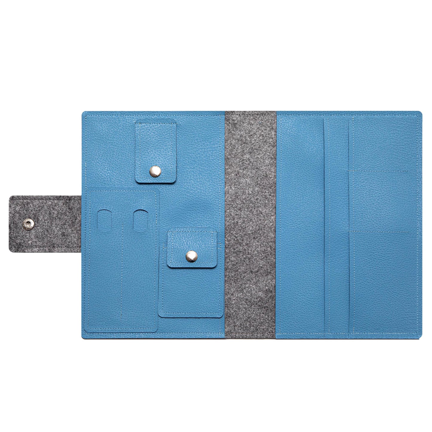 Handmade Folio Cover for iPad/Pro/Air - Sky Blue Faux Leather