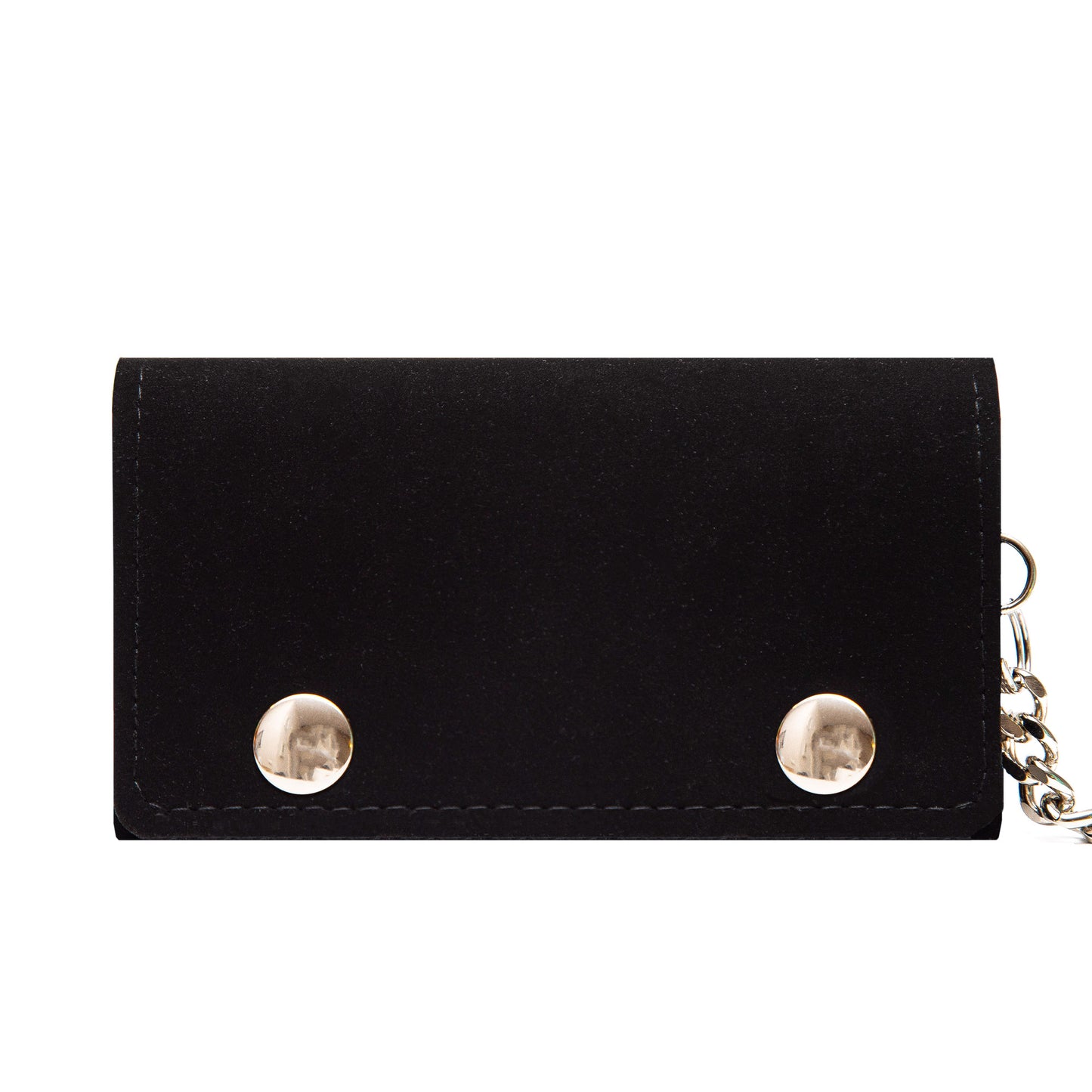 Handcrafted Biker Wallet with Detachable Chain - Cruelty-Free and Fashionably Functional - Black Faux Leather