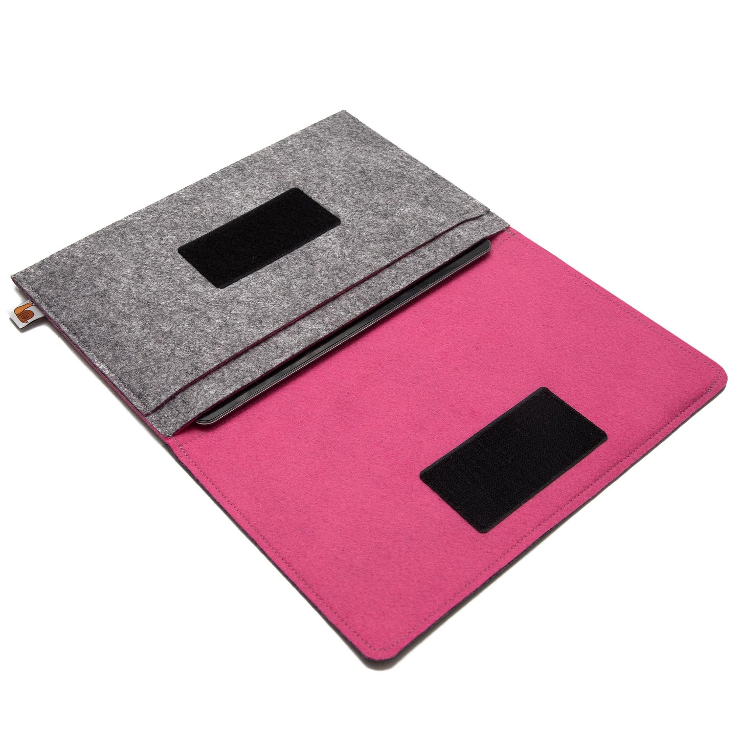 Premium Felt iPad Cover: Ultimate Protection with Accessories Pocket - Grey & Pink