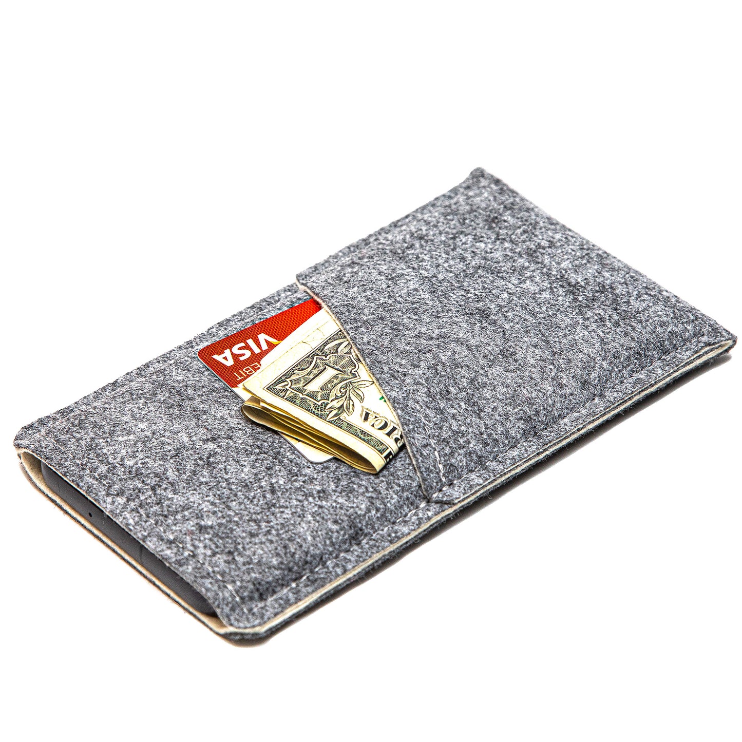 Handmade Felt Sleeve with Card Holder for Mobile Devices | Stylish, Protective, and Customizable Sizes
