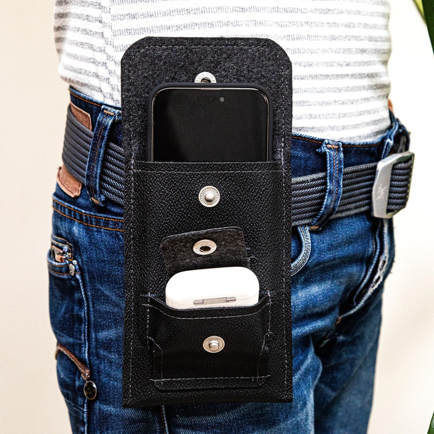 iPhone & AirPods Belt Case, Tactical Holster, iPhone Belt Pouch