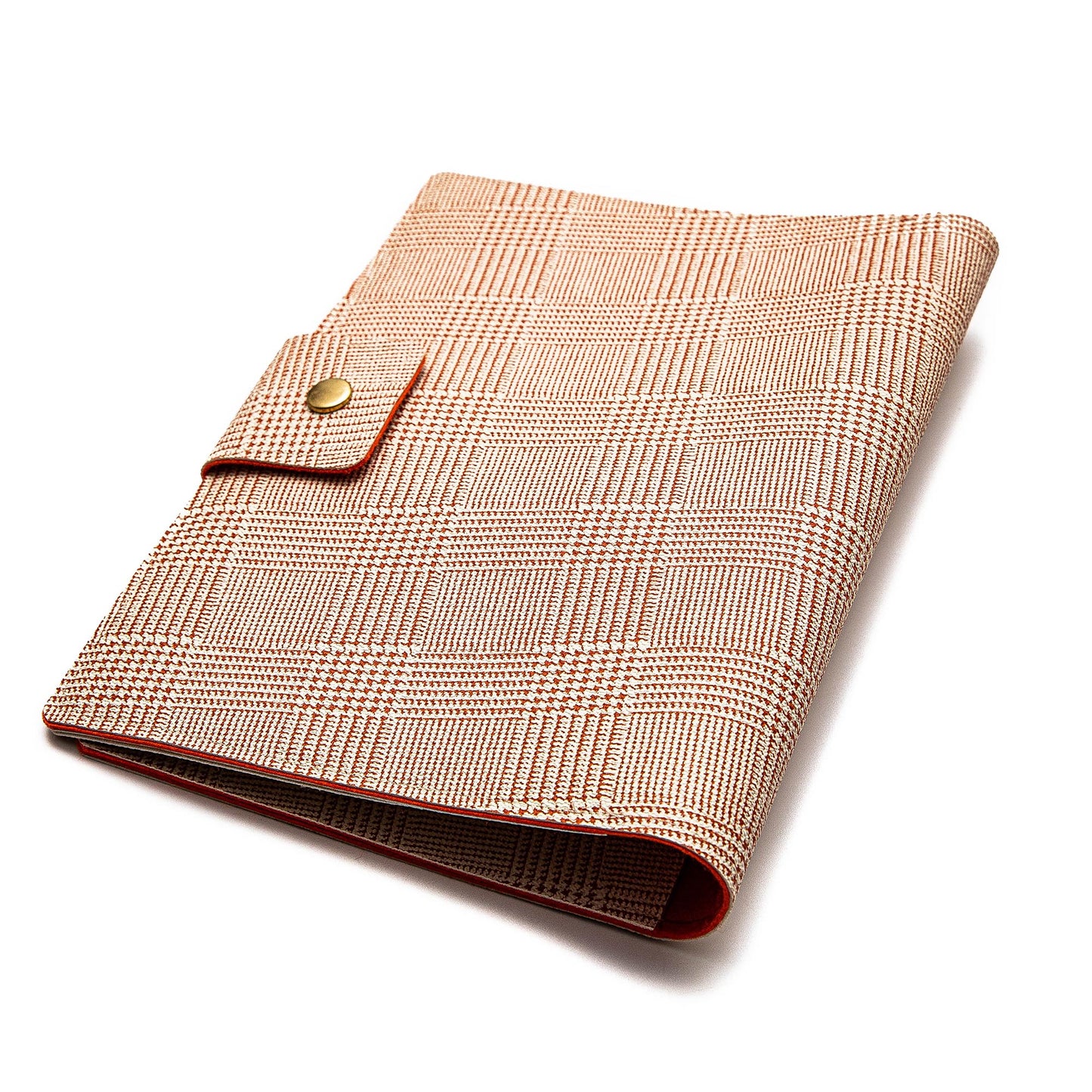 Handmade Folio Cover for iPad/Pro/Air - Cream and Orange Striped Faux Leather