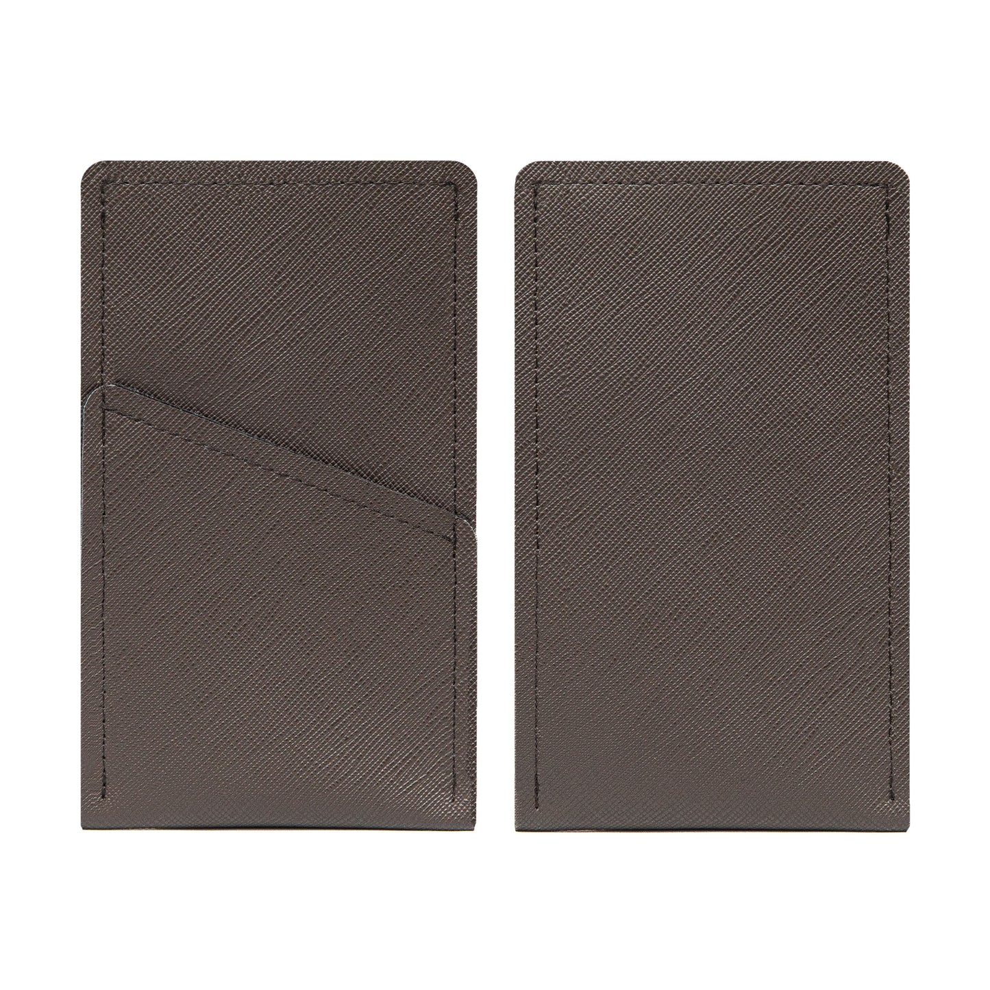 Modern Faux Leather iPhone Sleeve with Card Pocket – Espresso Brown