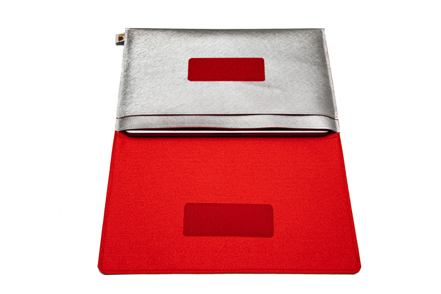 Handmade MacBook Cover - Silver & Red