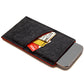 Premium Felt iPhone Sleeve with Card Pocket - Charcoal & Orange