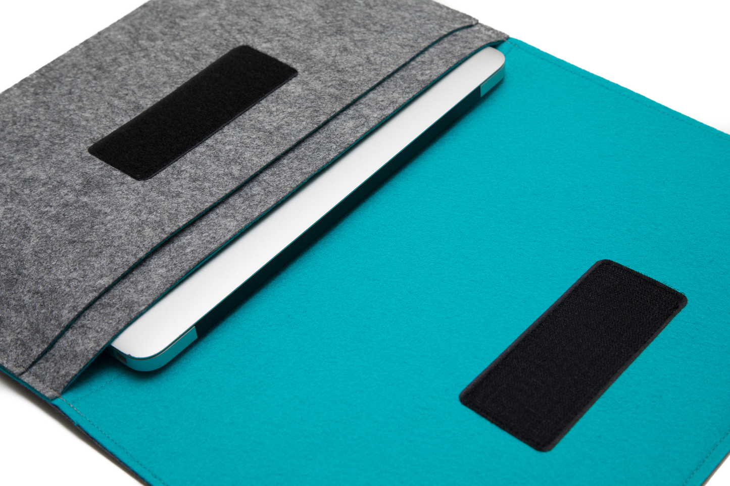 Handmade MacBook Cover - Grey & Turquoise