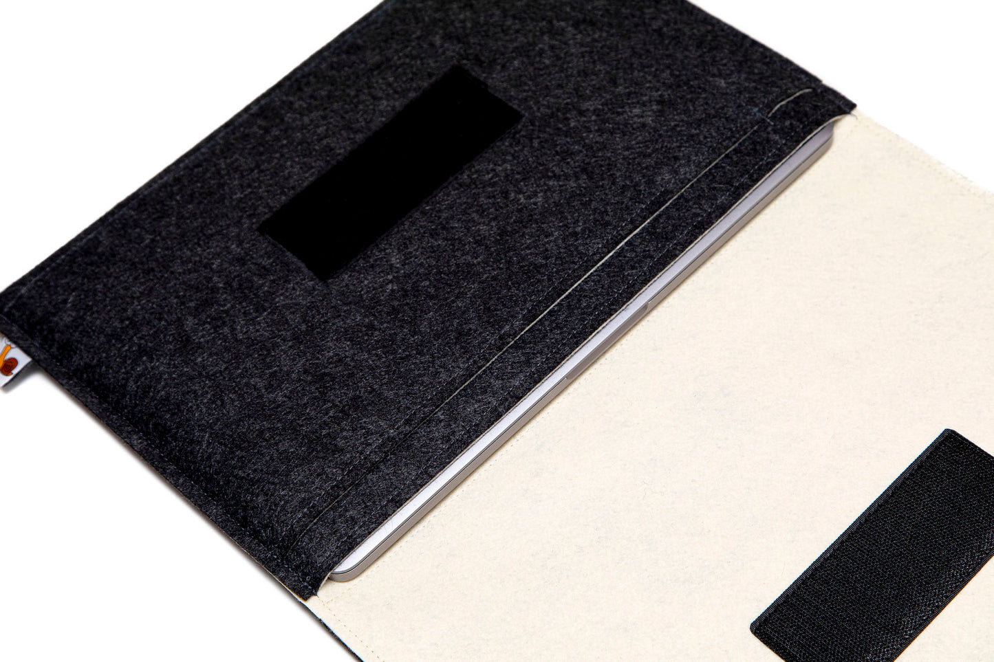 Handmade MacBook Cover - Dark Grey & Cream