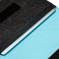 Handmade MacBook Cover - Dark Grey & Sky Blue