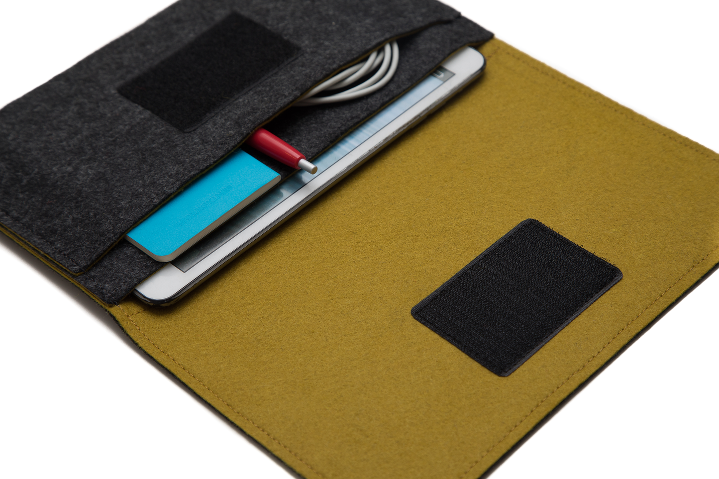 iPad Mini Felt Cover with Front Pocket and Velcro Closure