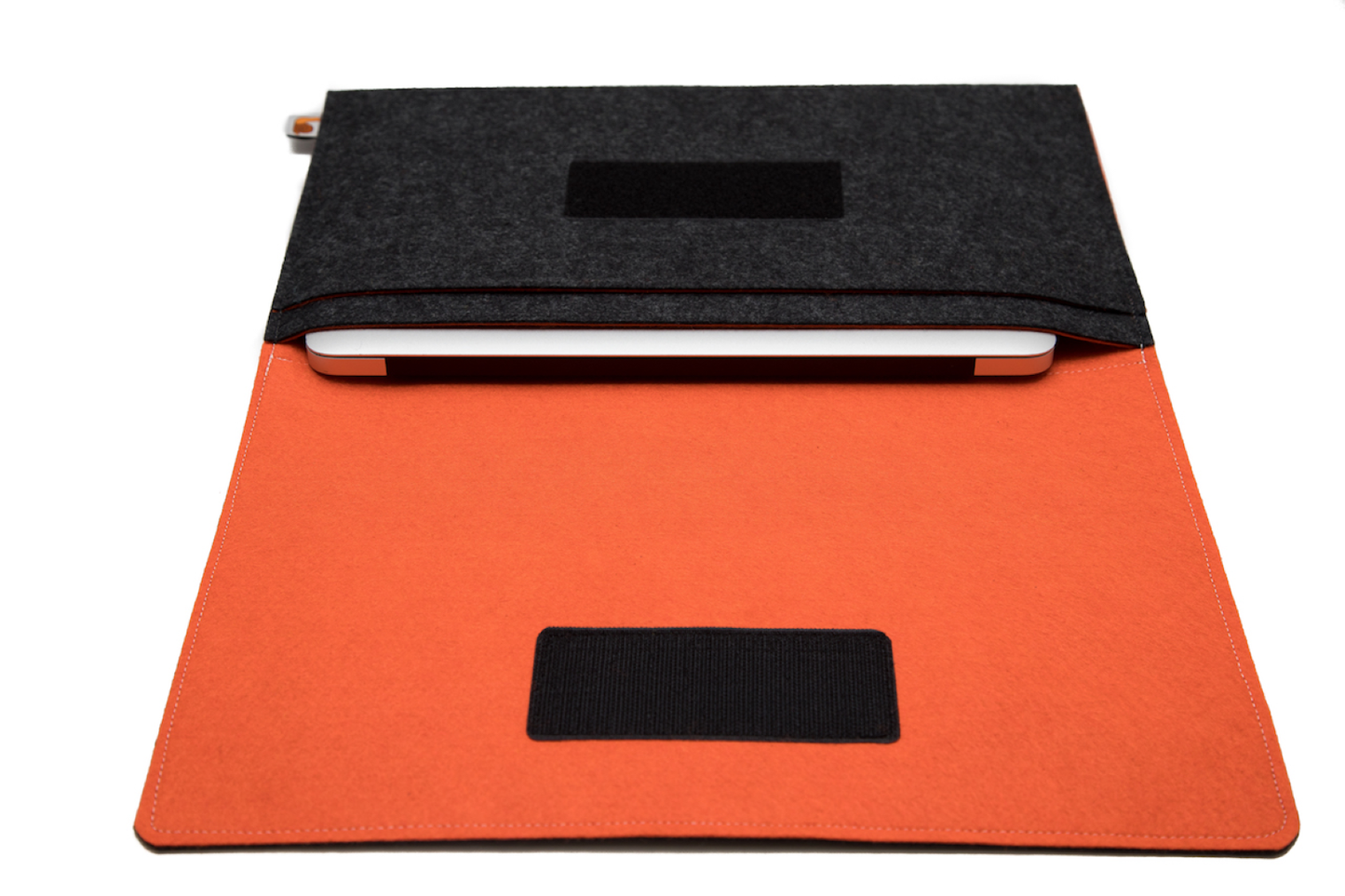 Handmade MacBook Cover - Charcoal & Orange