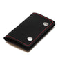 Handmade Vegan Wallet - Black with Red Stitching