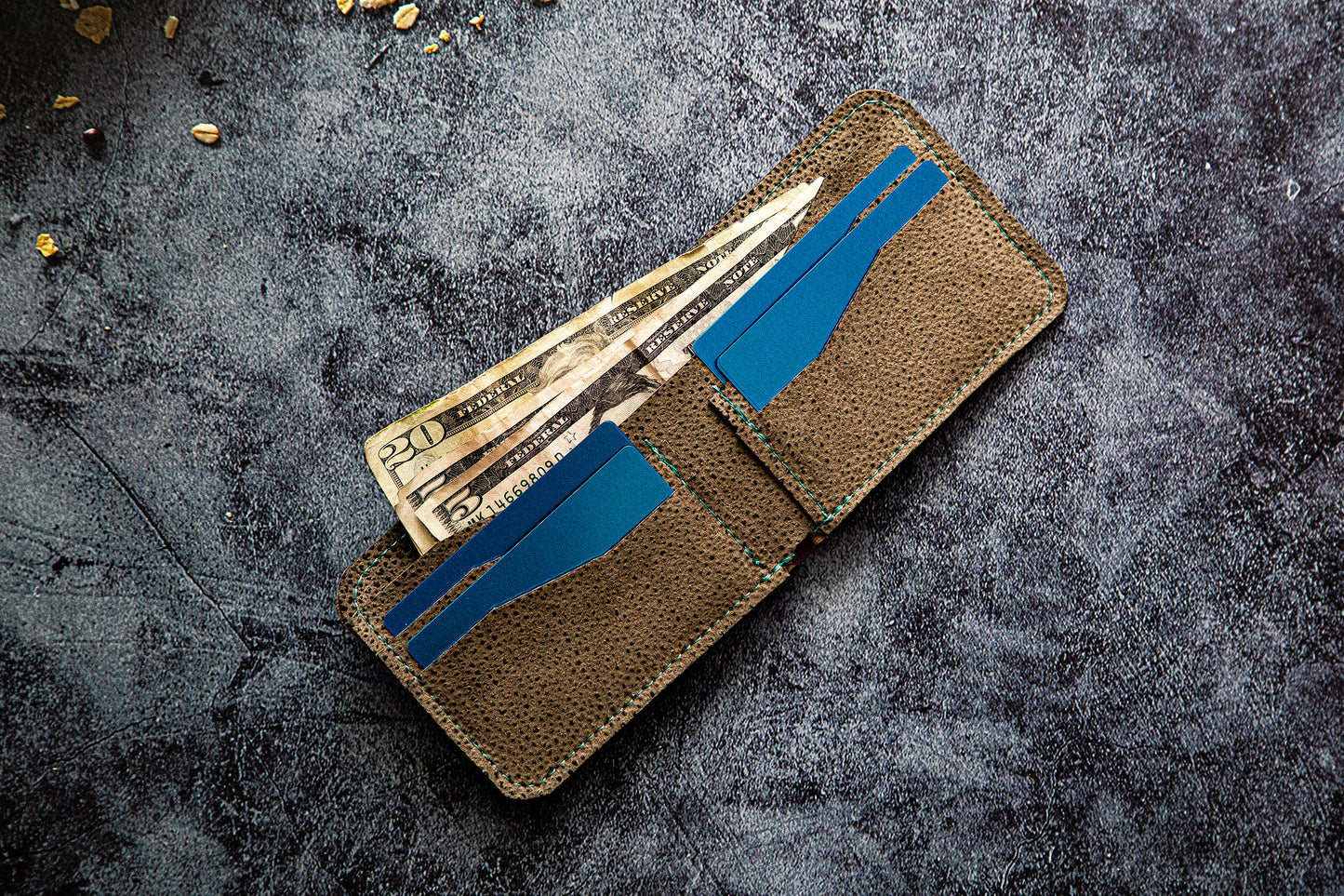 Handmade Bi-Fold Wallet with Four Card Slots and Bills/Notes Compartment - Available in Multiple Colors and Designs