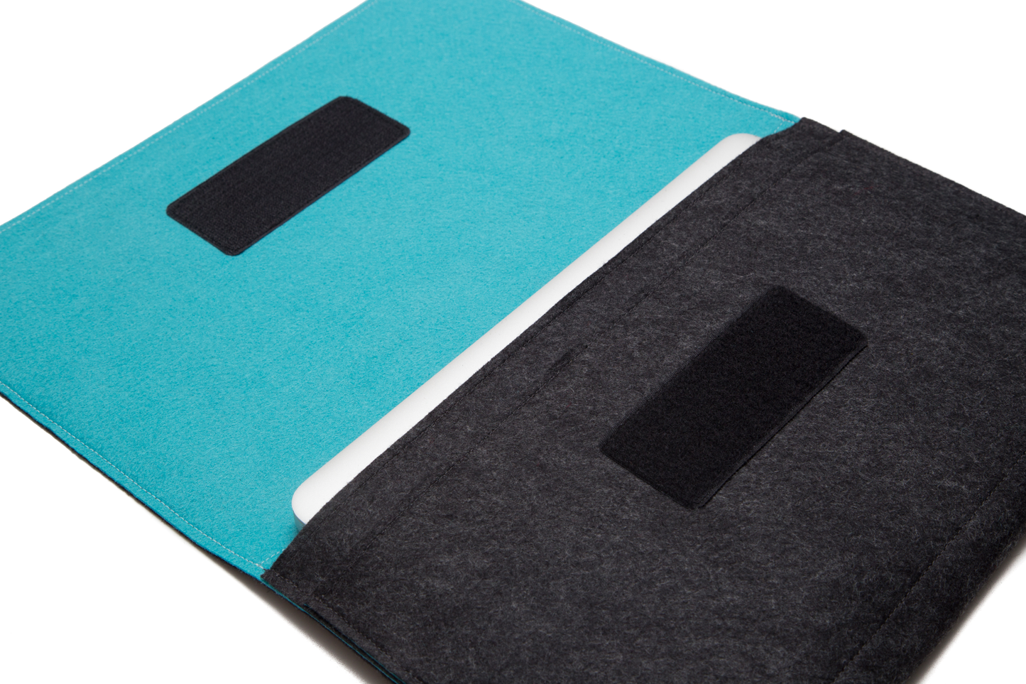 Handmade MacBook Cover - Charcoal & Turquoise