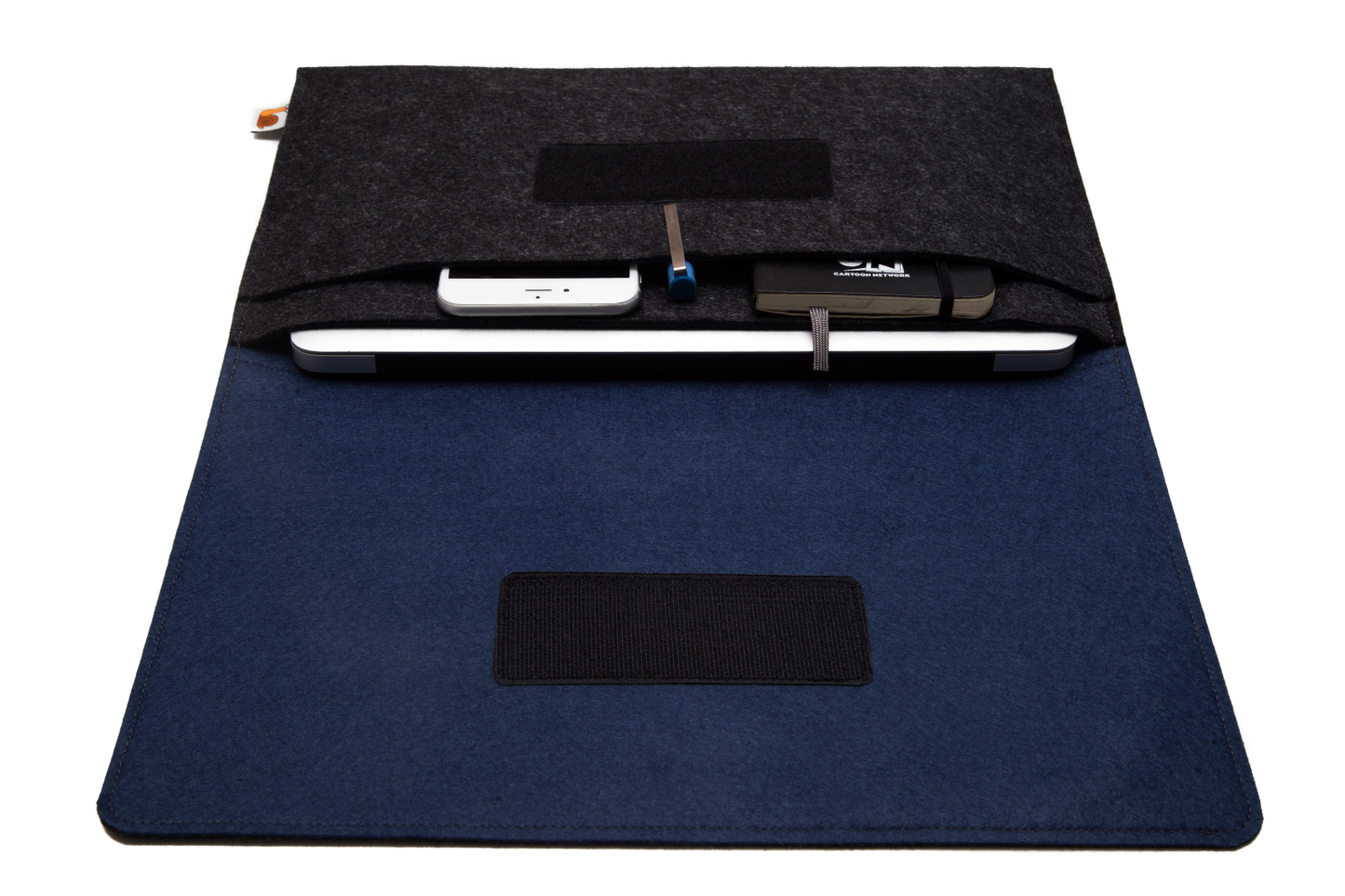 Handmade MacBook Cover - Charcoal & Navy