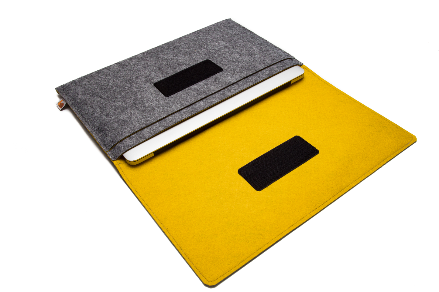 Handmade MacBook Cover - Grey & Yellow