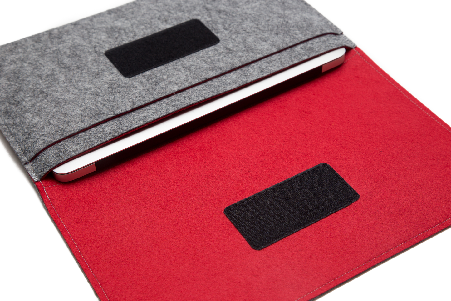 Handmade MacBook Cover - Grey & Red